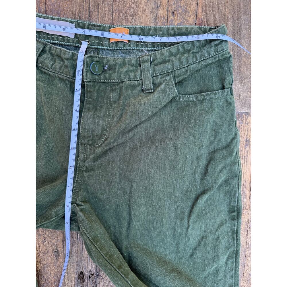 Pilcro and the Letterpress Green Linen Pants Size 28 - Picture 5 of 6